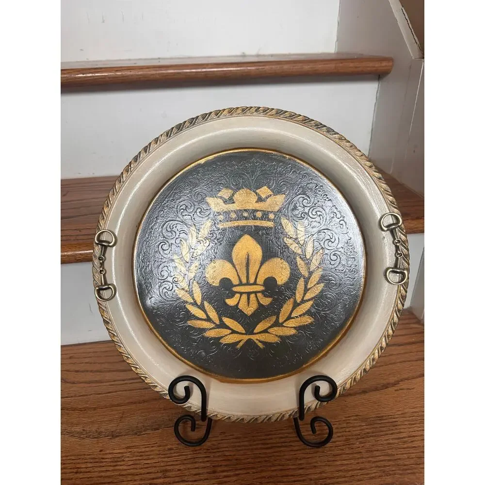 Upstyled Silver Serving Tray w/ Gunmetal Snaffle Bit Handles – Hand Painted